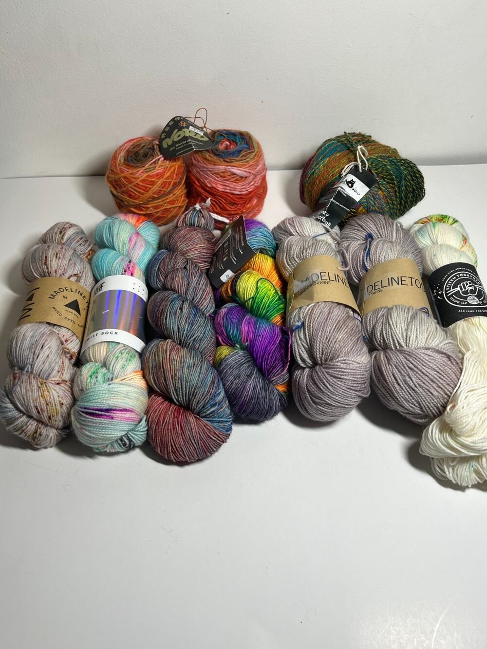 Lot of 10 Sock Yarns Noro Madelinetosh Schoppel Wolle Indie Wool Hand Dyed
